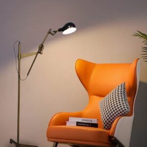 Suitable for Nordic Hotel Metal Floor Lamp with Wheels Fireproof Cloth Cover