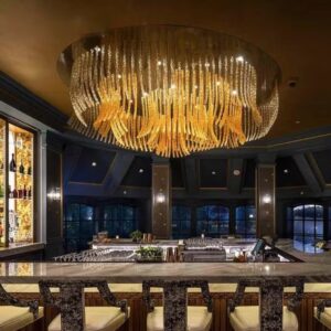 Modern Large Interior Decoration Hotel Lobby Home Stainless Steel Glass Tube Chandelier