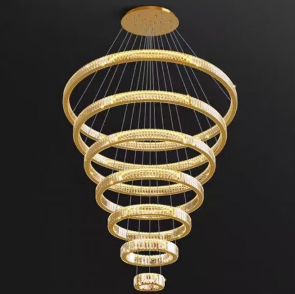 Tradition Duplex Stair Chandelier Living Room Bedroom Round Crystal Chandelier