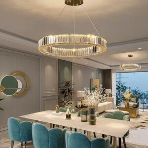 Tradition Duplex Stair Chandelier Living Room Bedroom Round Crystal Chandelier