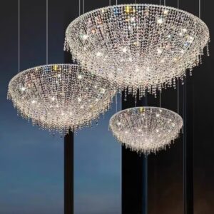 Modern Art Crystal Chandelier Simple Home Dining Room Decoration Oval LED Chandelier