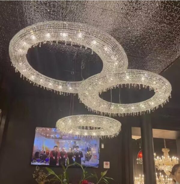 Modern Art Crystal Chandelier Simple Home Dining Room Decoration Oval LED Chandelier