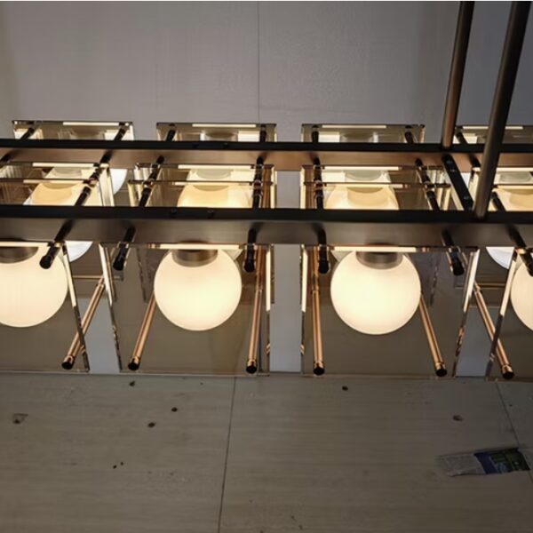 Stainless Steel Glass Rectangular Hanging Crystal Chandelier Decoration Project Modern Custom Lighting