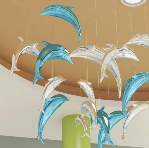 Modern Hotel Decoration Fish Chandelier Indoor Restaurant Shopping Mall Lobby Hanging Chandelier