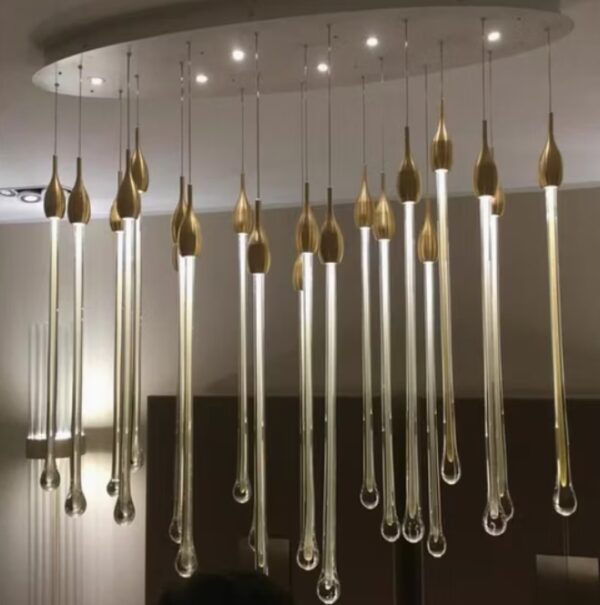 Hotel Lighting Project Lobby Interior Decorative Lights Living Room Water Drop Chandelier
