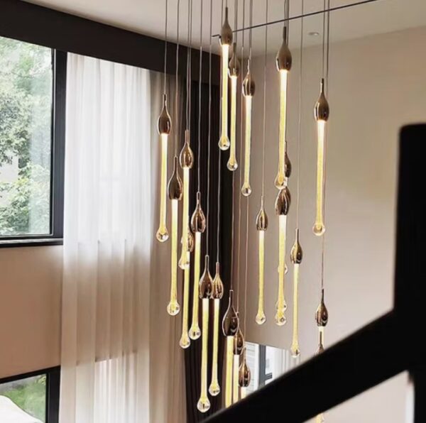 Hotel Lighting Project Lobby Interior Decorative Lights Living Room Water Drop Chandelier