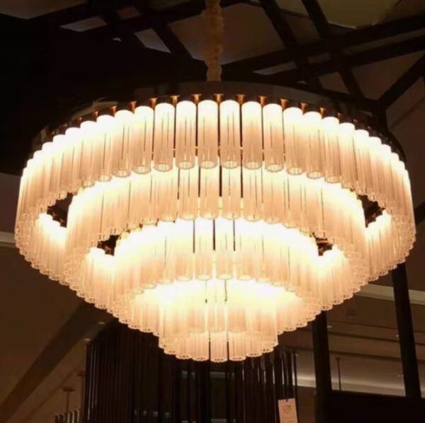 Light Luxury Hotel Lobby Shopping Mall Ceiling Custom Large Crystal Project Light