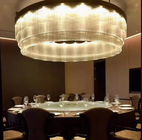 Light Luxury Hotel Lobby Shopping Mall Ceiling Custom Large Crystal Project Light