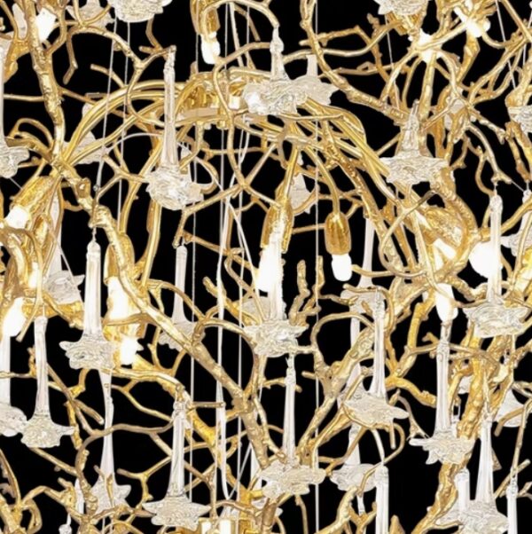 Custom Copper Branch Crystal Chandelier Hotel Villa Project Interior Decoration Fixtures Lighting
