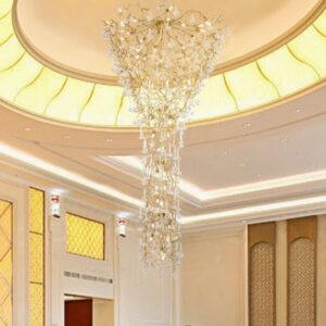 Custom Copper Branch Crystal Chandelier Hotel Villa Project Interior Decoration Fixtures Lighting