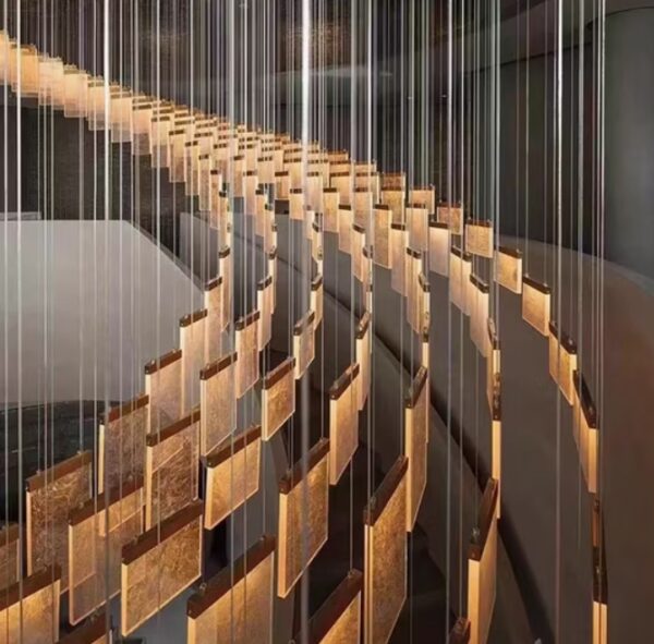 Custom Interior Lighting Design Modern Hotel Ceiling Glass Lamp Acrylic LED Chandeliers