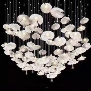 Duplex Chandelier Designer Hotel Stair Lighting Project Creative Decorative Lotus Chandelier