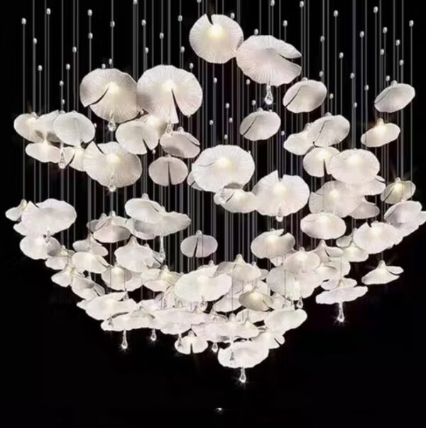 Duplex Chandelier Designer Hotel Stair Lighting Project Creative Decorative Lotus Chandelier
