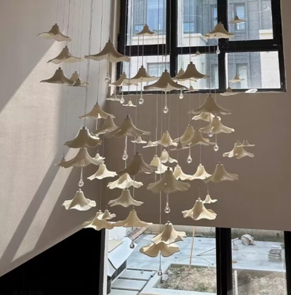 Duplex Chandelier Designer Hotel Stair Lighting Project Creative Decorative Lotus Chandelier