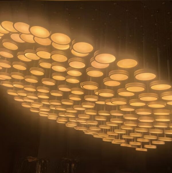 Customizable Aluminum Chandeliers with Intelligent Dimming for Interior Lighting in The Hotel Lobby