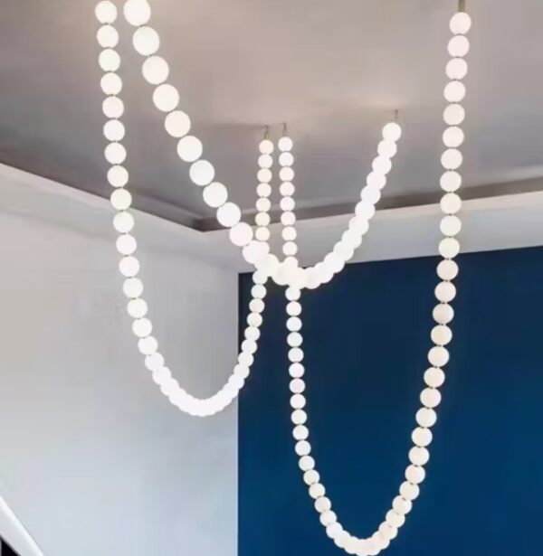 Modern Hotel Lobby Decorative Glass Light Sales Department Stairwell Necklace Chandelier