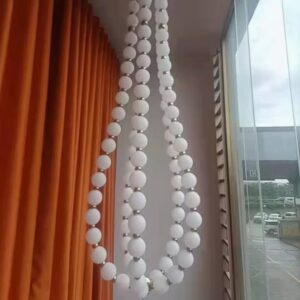 Modern Hotel Lobby Decorative Glass Light Sales Department Stairwell Necklace Chandelier