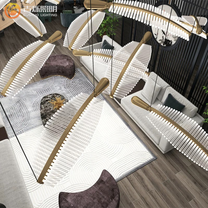 Gusurelighting Leaf-Shaped Art Chandelier: Modern Luxury for Indoor Spaces