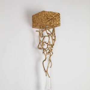 Luxury Solid Brass Wall Lamp with Sculptural Vine Design