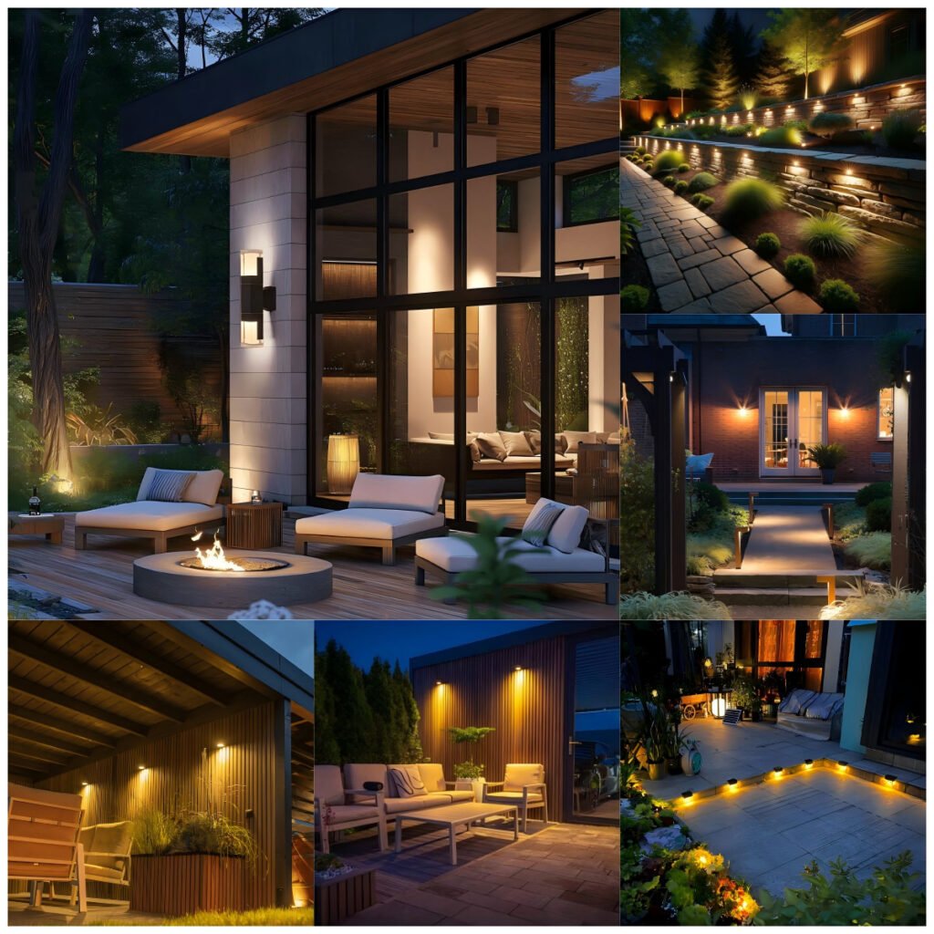 outdoor wall lights and patio lighting