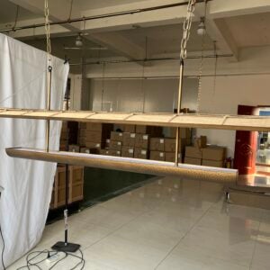 Hand Hammered Brass Linear Chandelier | Custom Brass Dining Table Pendant Light