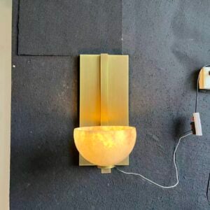 Brass Alabaster Wall Light | Luxury Natural Stone Wall Sconce
